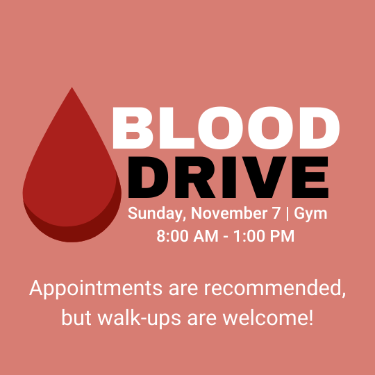 Blood Drive: Sunday, November 7